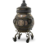 тандыр экотандыры шар графит, откидная крышка с колесами