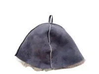 шапка для бани шик мех овчина, серая