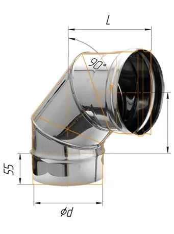 колено феррум угол 90° нержавеющее (430/0,5мм) ф300