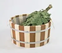 шайка 10л с пласт.вставкой зебра ручки-веревки банный эксперт